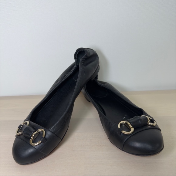 Gucci black leather ballet flats size EU 36 - Picture 1 of 8